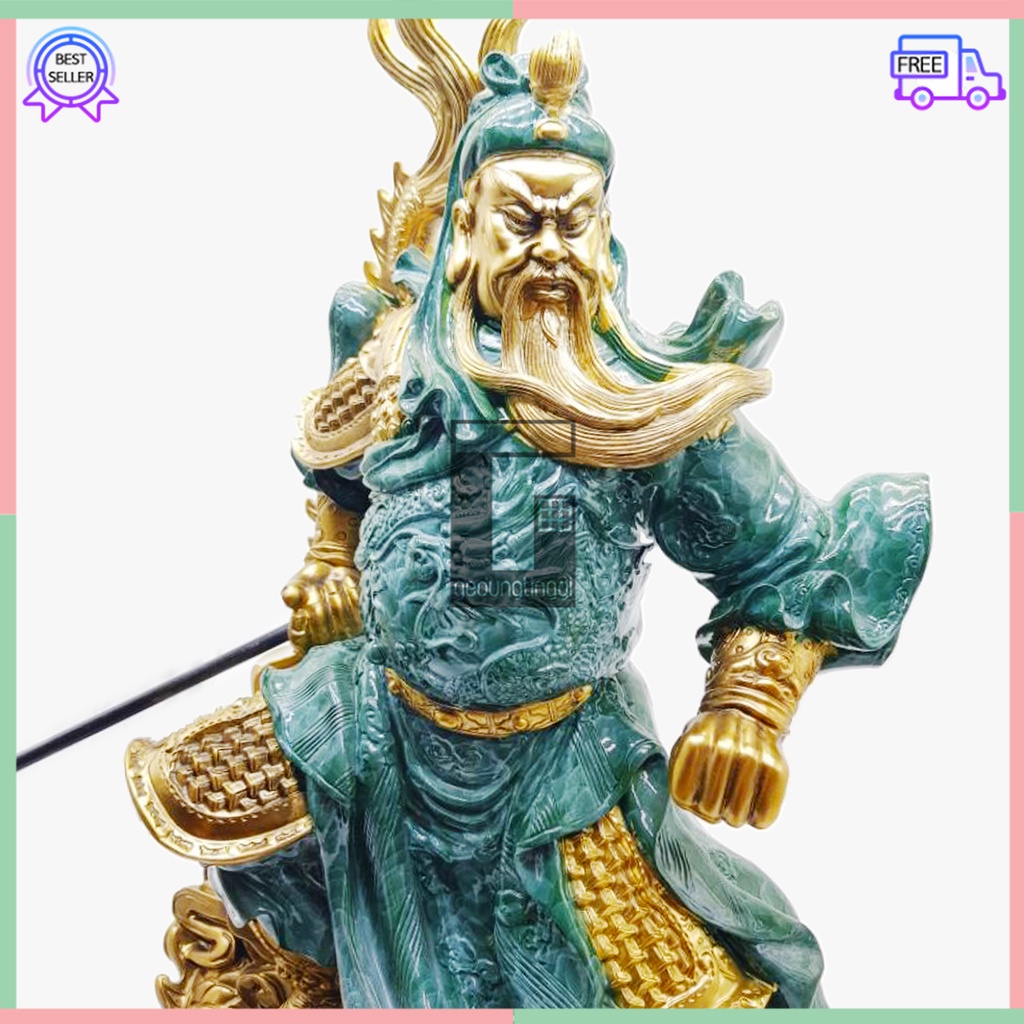 Patung Pajangan Hiasan Kado Hadiah Dekorasi Altar Puja Suci Meja Sembahyang Sembayang Rejeki Hoki Maha Dewa Panglima Perang Kwan Kwang Kuan Kong In Tiang Guan Yu Guanyu Chan Di Ya Han Shou Ting Hou Naga Kesatria Ksatria Kejujuran Kesetiaan Buddha Buddha