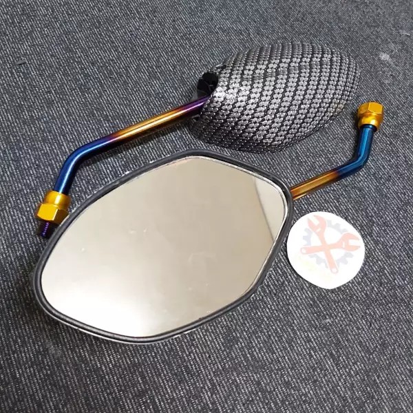 Spion Beat two-tone Spion Baet Karbon Twotone Bakaran tangkai pendek untuk semua Honda yamaha