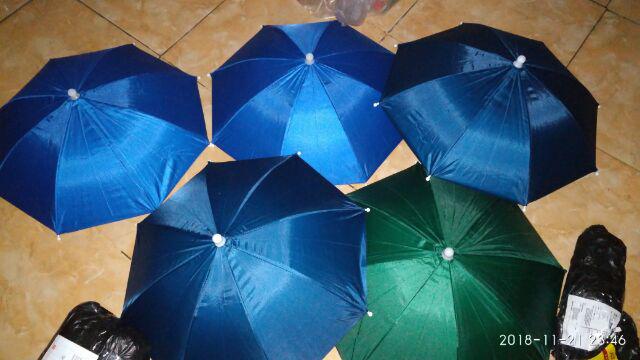Payung Topi  Grade  A.10 Plus New Version 10 Warna Diameter 60 Cm Super Big Jumbo Camping Kepala
