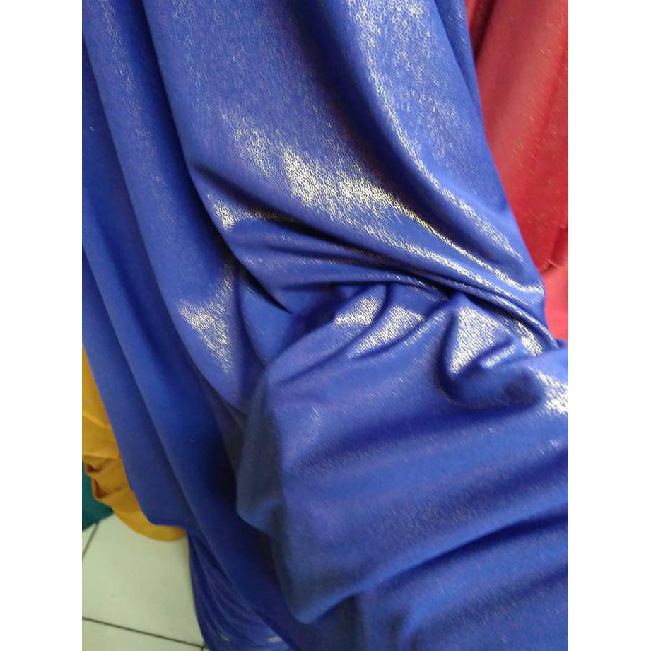 kain-bahan spandek sutra gliter metalik - Abu-abu