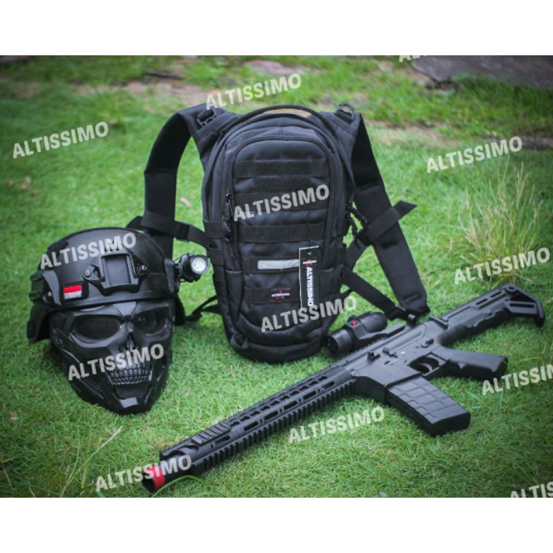 Tas sepeda, tas trail, tas punggung army, tas ransel waterproof, HITAM v3