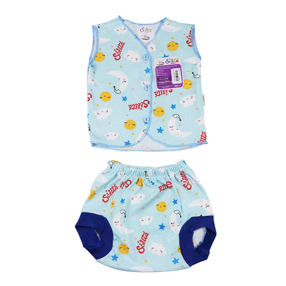 Setelan Bayi New Born Katun Baju Tanpa Lengan Celana POP Scelta Kids