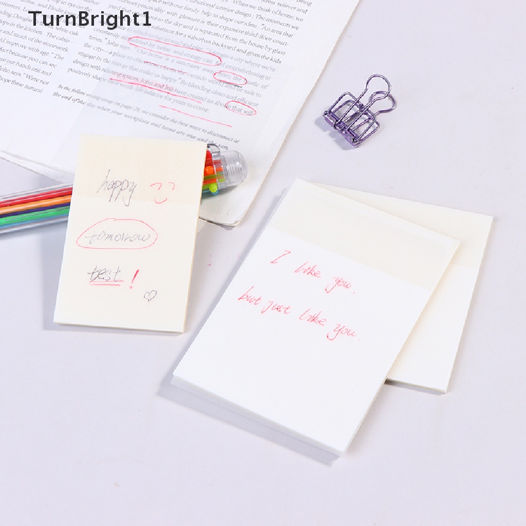 50 Lembar Kertas Memo Sticky Note Warna Transparan Tahan Air-2