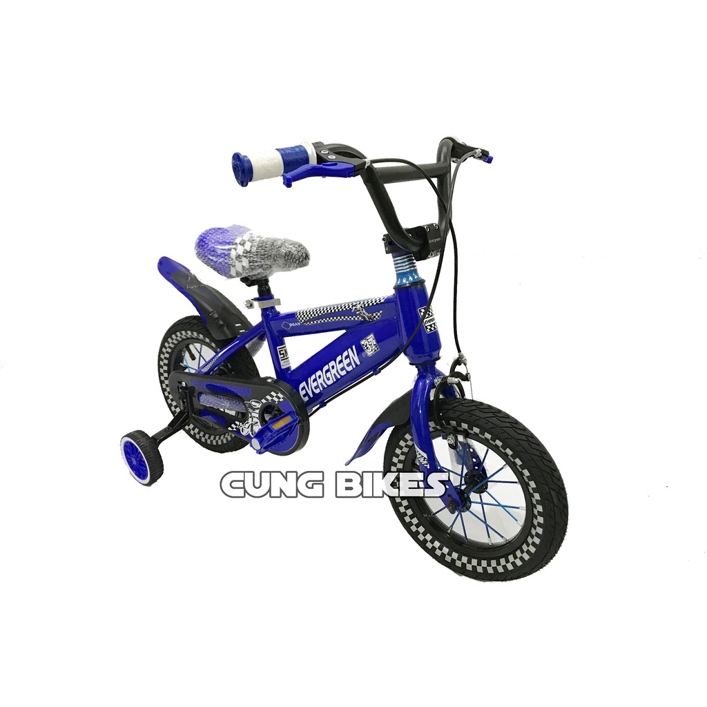 SEPEDA ANAK BMX 12 INCH EVERGREEN LOGAN WARNA KOMBINASI stang oversize warna kombinasi racing