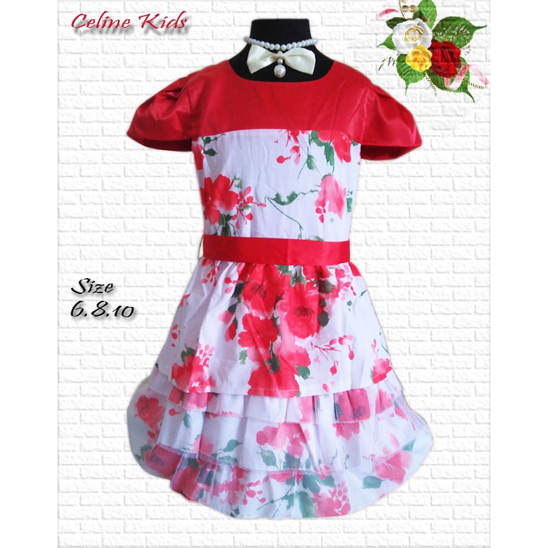 DRESS ANAK PEREMPUAN IMPORT FLOWER PUTIH