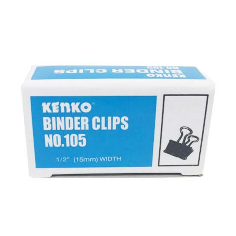 

KENKO BINDER CLIPS NO. 105 ISI 12 PCS 1/2" 15 MM / PENJEPIT KERTAS / PAPER CLIP