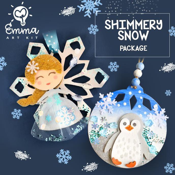 

Baru! Shimmery Snow Package - Two Christmas Ornament Art Kits In A Box Murah