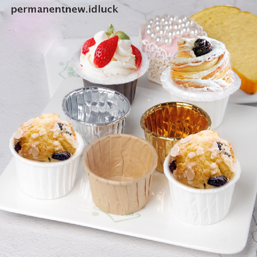 50 Pcs Kertas Cetakan Kue Cupcake Muffin Untuk Pesta