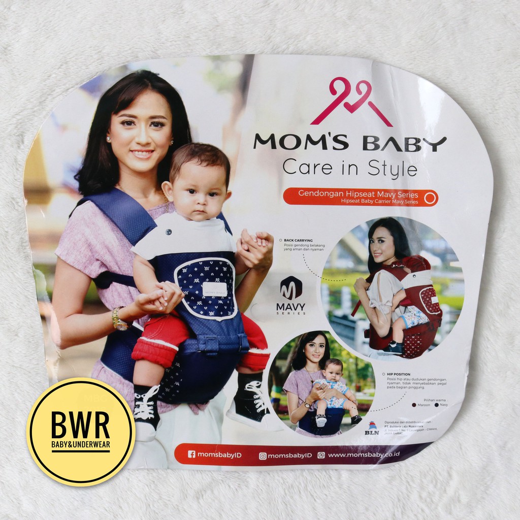 Gendongan Bayi Moms Baby MBG 2018 | Hipseat MAVY SERIES Gendongan Depan - Bwr