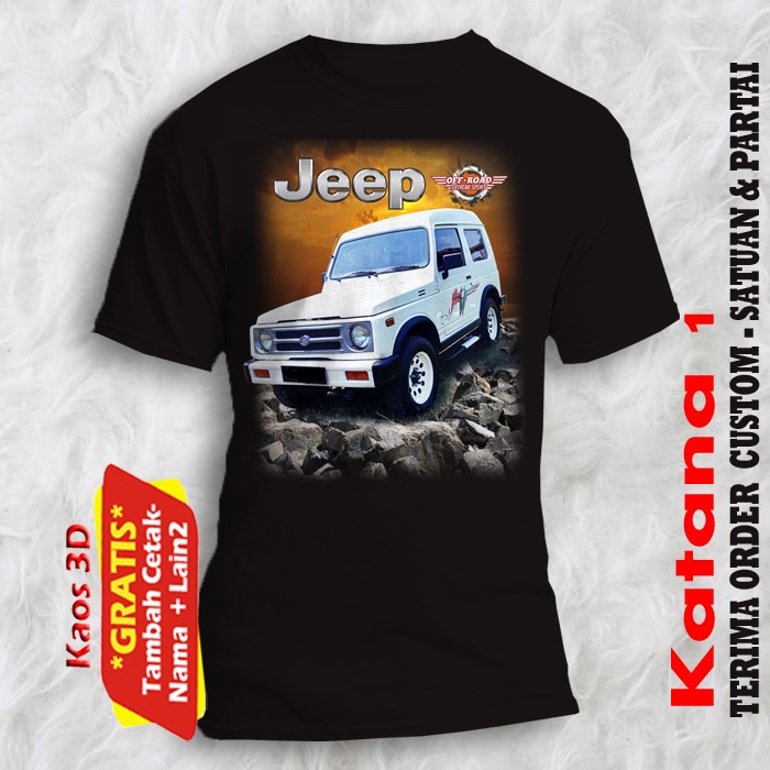 Kaos 3D Katana Off Road Ukuran Anak dan Dewasa