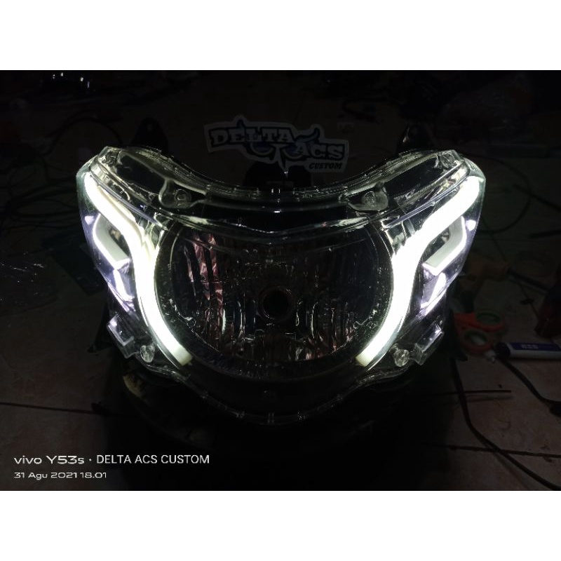 Lampu Alis Mio Soul GT / Xeon l Custom Headlamp Yamaha Mio Soul GT / Xeon LED DRL 2 Mode Sen Running