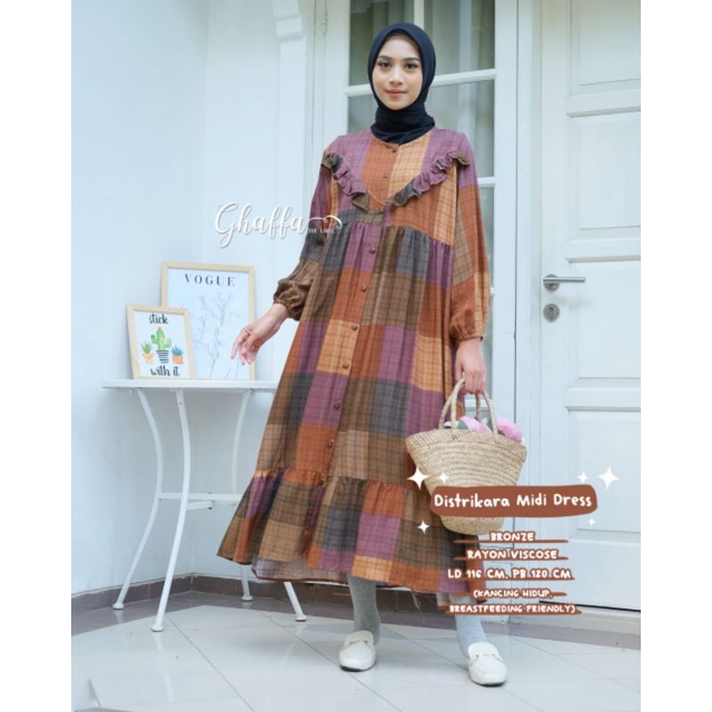 Distikara Midi Dress / midi dress korean vintage style