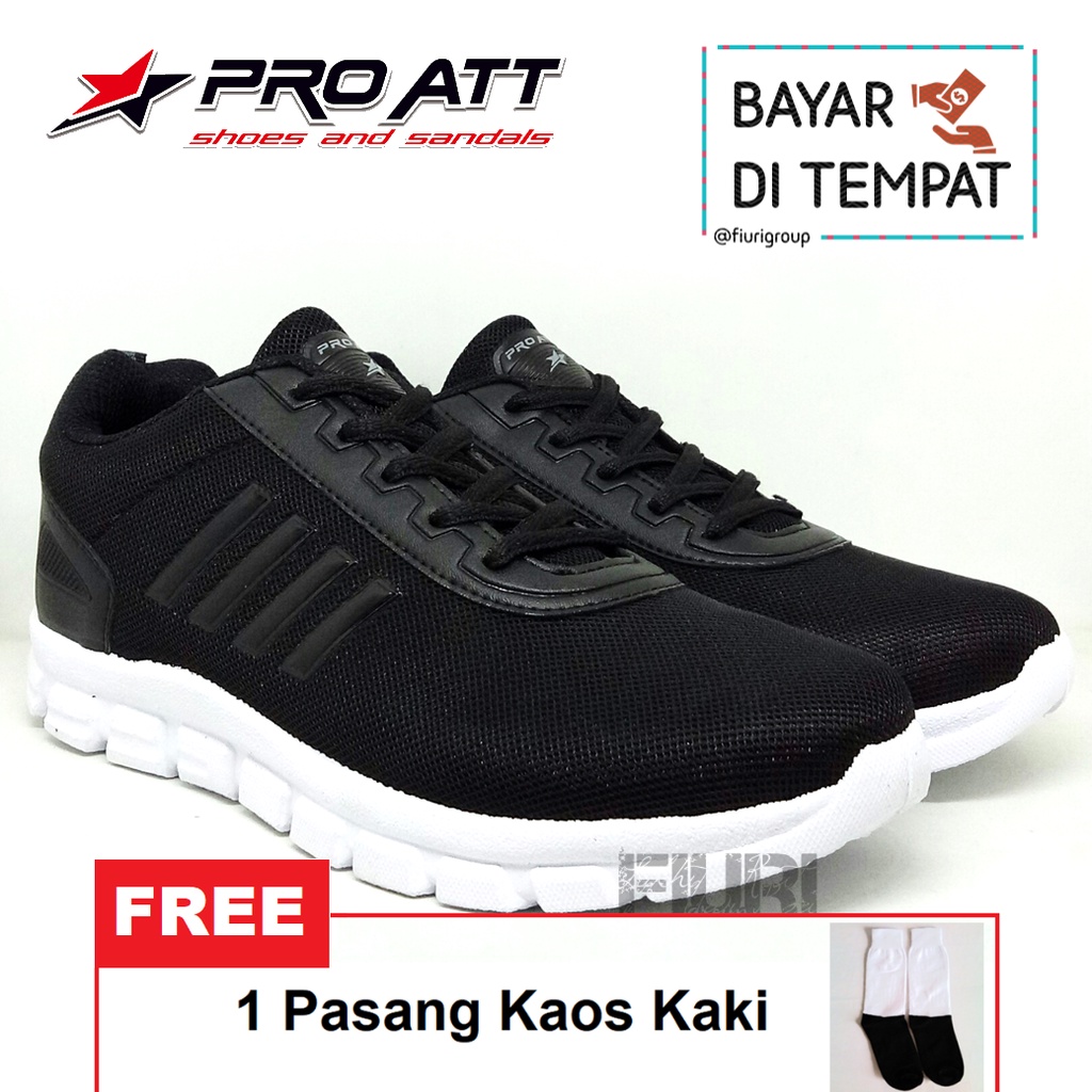 PRO ATT Man Black White SEPATU OLAHRAGA PRIA - SEPATU KULIAH PRIA COWOK - SEPATU JOGGING SENAM LARI  LAKI-LAKI - SEPATU SANTAI COWOK PRIA - SEPATU SEKOLAH - SEPATU SNEAKERS PRIA - SEPATU KETS PRIA - SEPATU PROMO MURAH