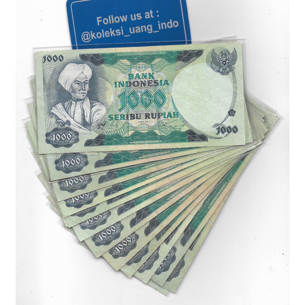 Uang Kuno 1000 Diponegoro 1975 VF Bagus