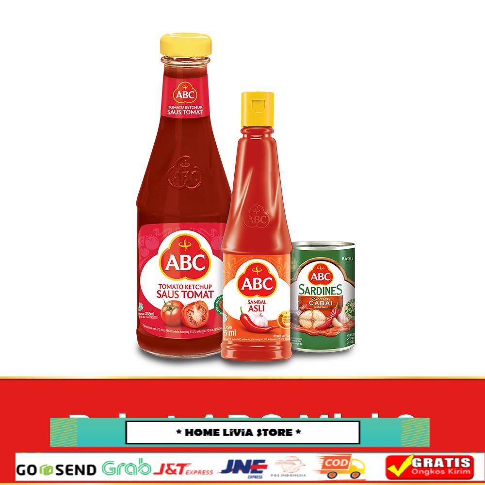 

ABC Sambal Asli 275 ml + Saus Tomat 335 ml + Sarden Saus Cabai 155 g - ABC Paket Mini 2