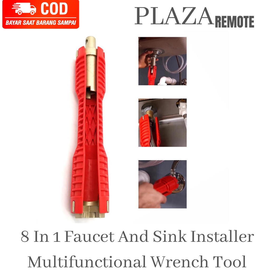 Faucet and Sink 8in1 Installer Kunci Pas Untuk Memasang Pipa Selang Kran Air Wastafel Kamar Mandi