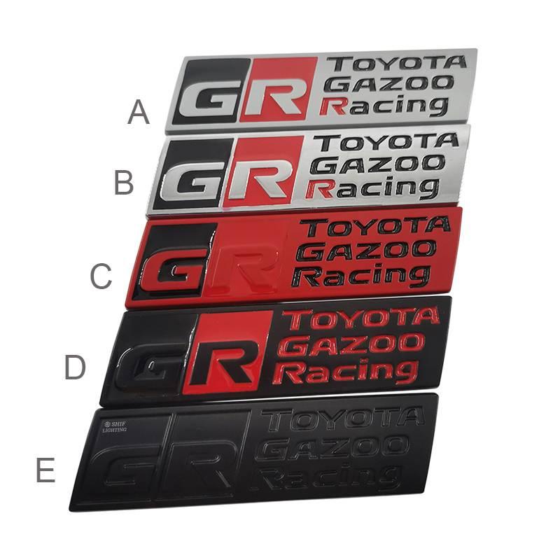 1pc Stiker Emblem Logo GR Toyota Gazoo Racing Bahan Metal Untuk Bagasi Belakang Mobil GR