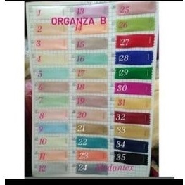 Organza satin/Bahan organza polos/Merah