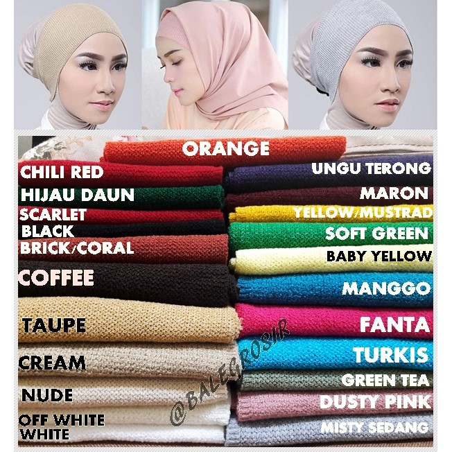 Bandana Anisa Victoria | Basic Inner Premium / Inner Hijab Anti Pusing High Quality 100% Cotton