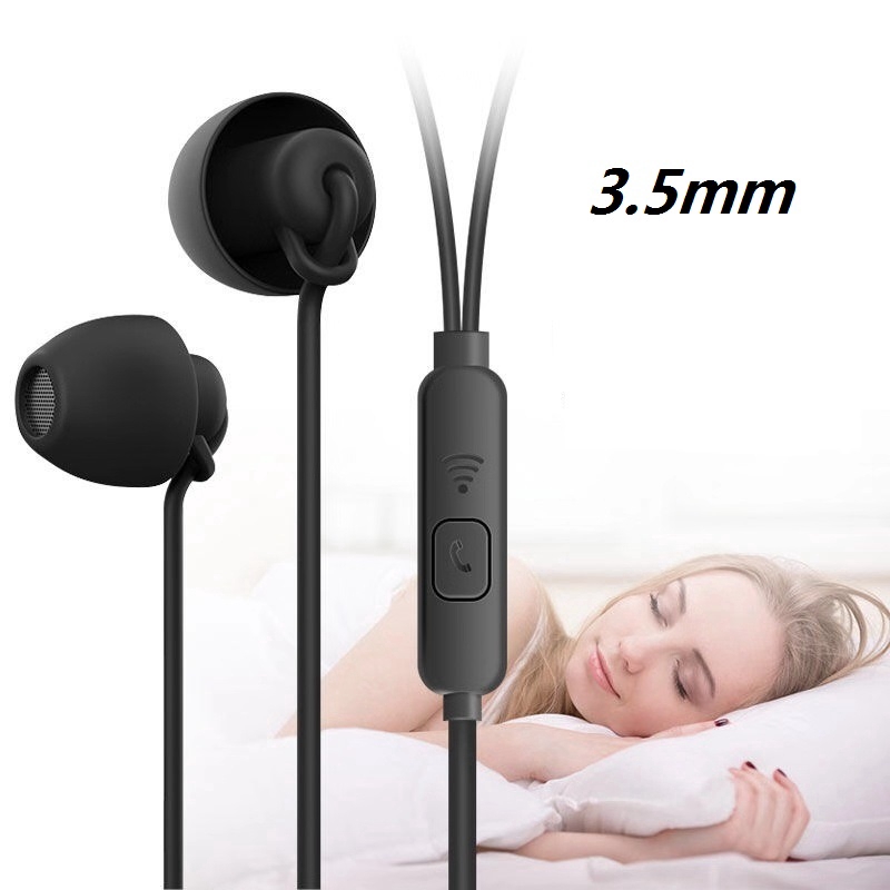 Earphone In-Ear Stereo 3.5mm Anti Bising Untuk Olahraga/Tidur