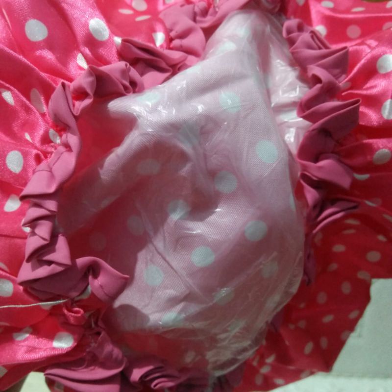 TRENDY SHOWER CAP PREMIUM WATERPROOF MOTIF RENDA BUNGA BESAR