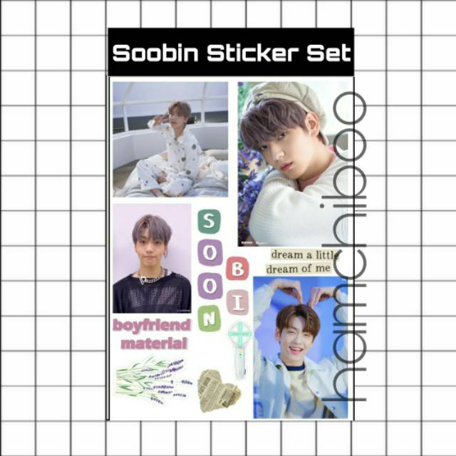

DIY sticker set TXT aesthetic retro paper kpop hp case murah lucu soobin taehyun hueningkai yeonjun