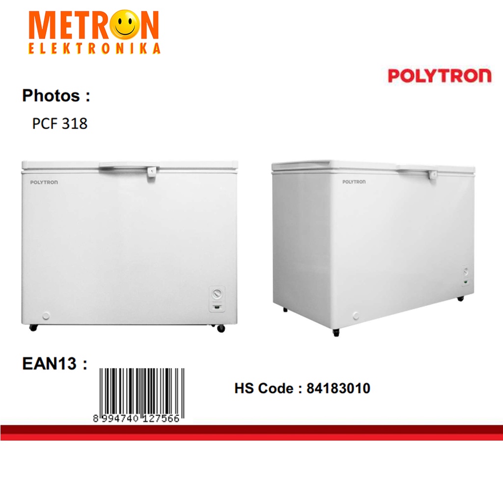 POLYTRON PCF 318 CHEST FREEZER 300 LITER / FREEZER BOX / PCF318