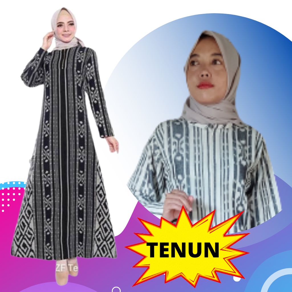 Model Gamis Tenun Wanita Etnik Shafiy Modern Terbaru Troso Jepara