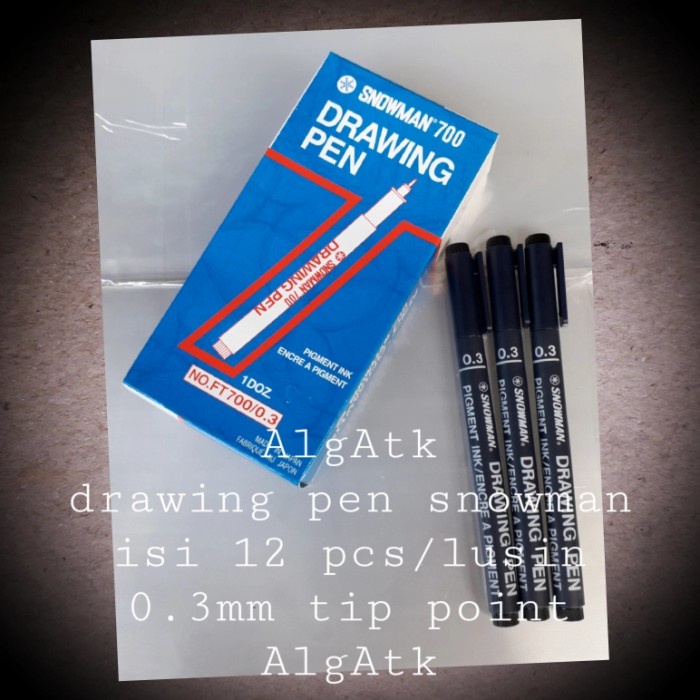 

Pendrawing- Snowman 700 Drawing Pen. - Hitam -Drawing-Pen.