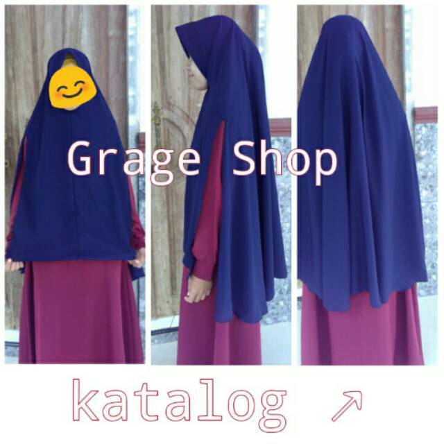 Khimar wolfis wollycrepe belah tangan pet syari