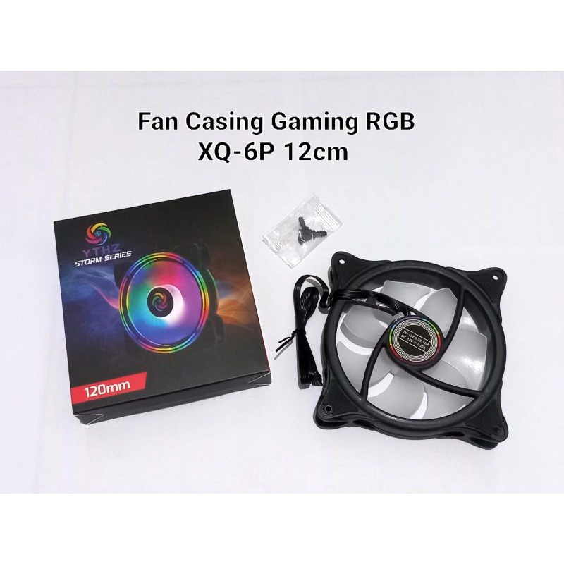 Fan Casing 12Cm RGB XQ-6P paket 5 (5 fan RGB12cm + controller + remote)