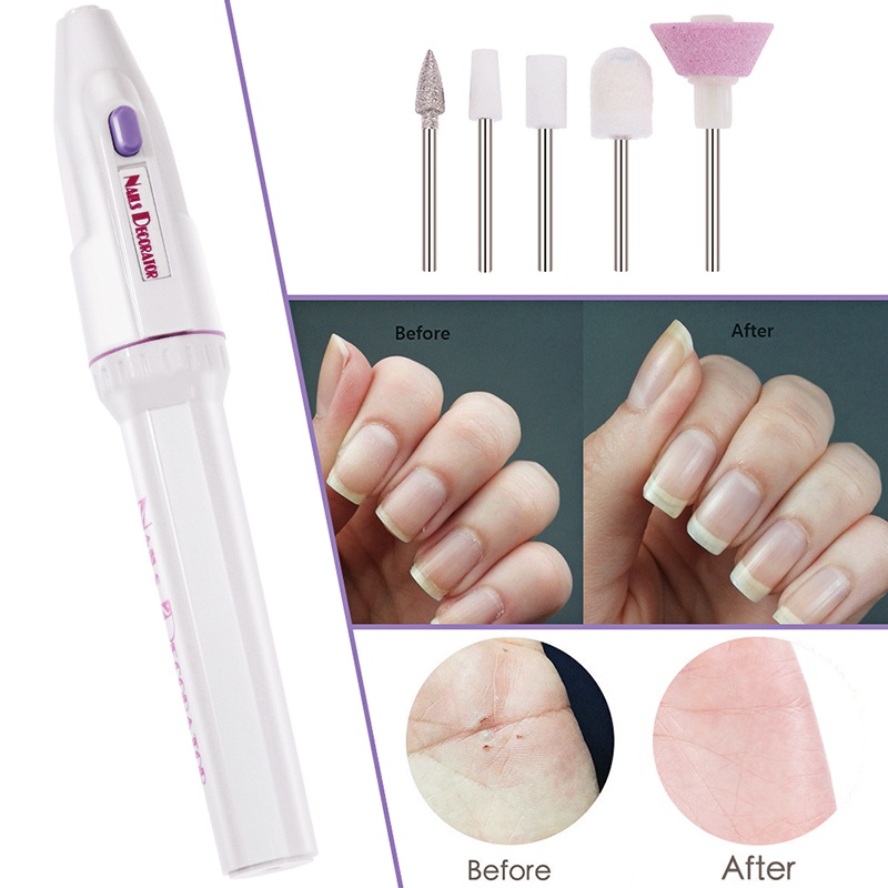 Set Alat Kikir Kuku Elektrik Kombinasi 5 in 1 Portable Untuk Manicure