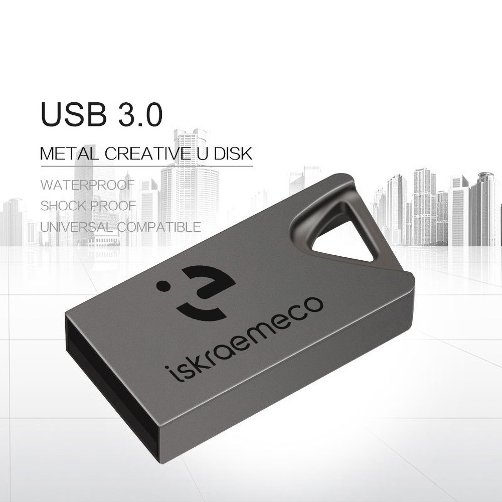 Flash Disk USB 3.0 Kapasitas 2 / 4 / 8 / 16 / 32 / 64GB Bahan Metal Anti Air Untuk PC