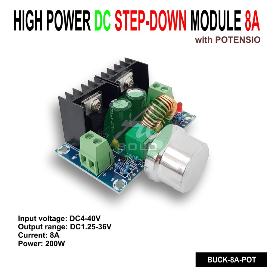 XL4016 DC Step Down Buck Module 8A with Switch Potentiometer