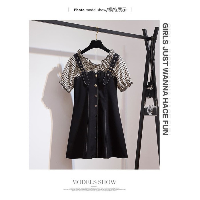 HQK-31 dress high quality import korea jepang dress hitam