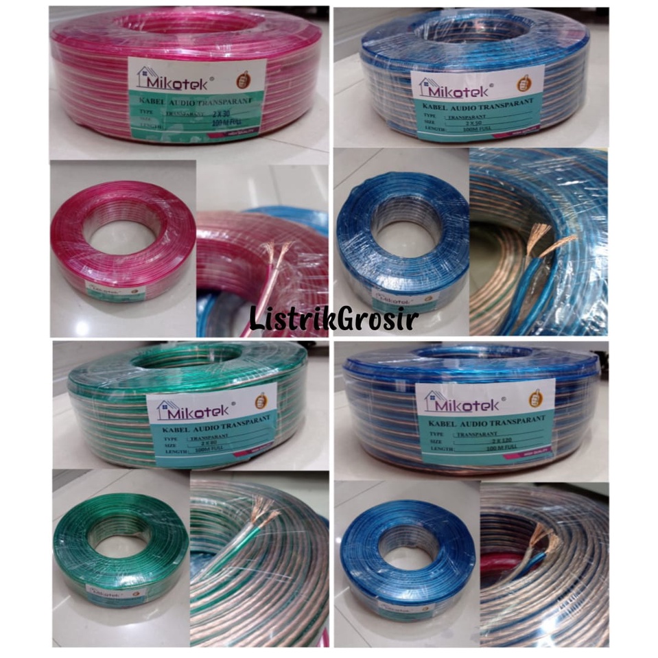 Kabel Monster Kabel Transparan 2x50 Kabel Audio Speaker 100m Full Mikotek