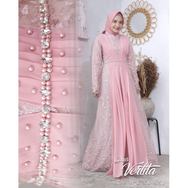 Gamis Verlita NK / Kebaya Gamis Pesta Modern Terbaru / Dress Kondangan