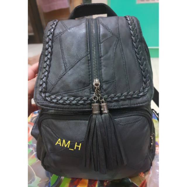 Second Tas Ransel Kulit Hitam