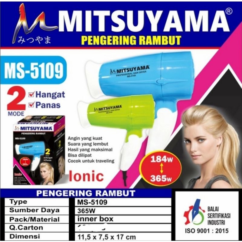 Hair Dryer Mini MITSUYAMA MS 5109 - Pengering Rambut