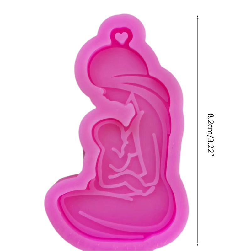 SIY  Epoxy Resin Mold Glossy Breastfeeding Mother Keychain Silicone Mould DIY Crafts Polymer Jewelry Necklace Making Tool