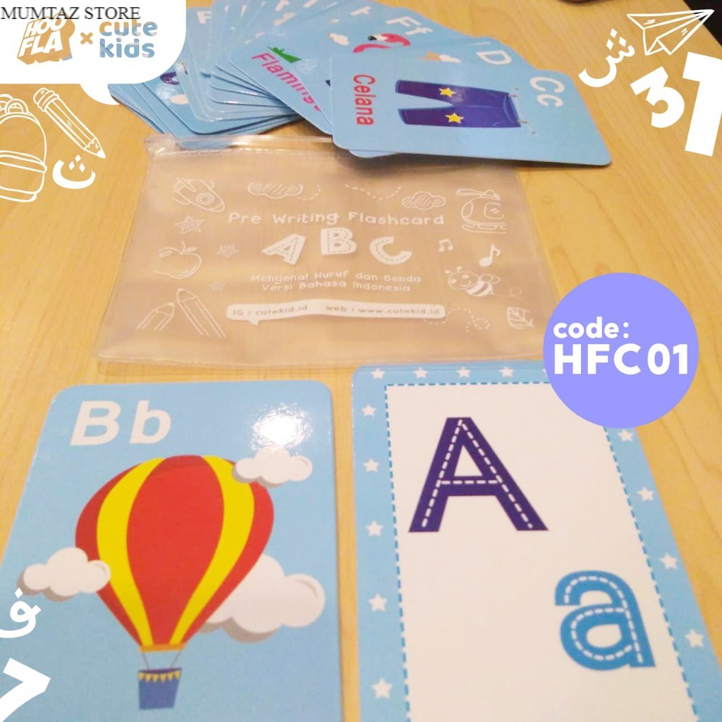 

FlashCard Alphabet atau Huruf by Hooflakids x Cute kids | HFC01