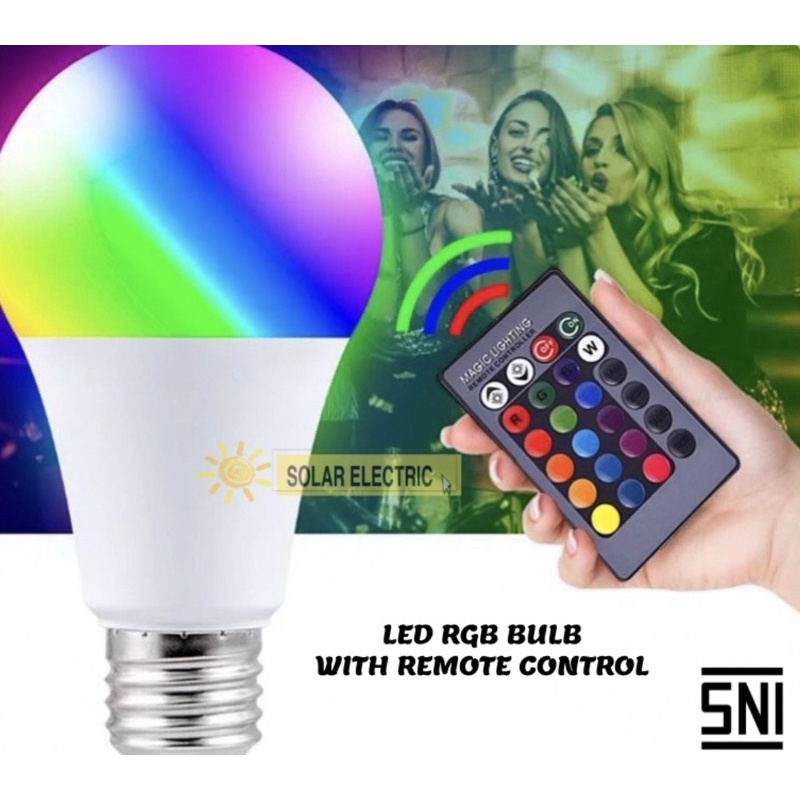 Lampu Bohlam Led Bulb RGB Remote Warna warni