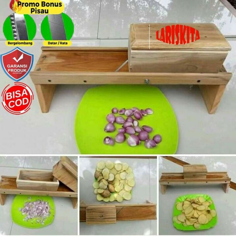 PROMO HARI INI   ALAT IRISAN BAWANG KAYU JATI.PENGIRIS SERBAGUNA KAYU JATI