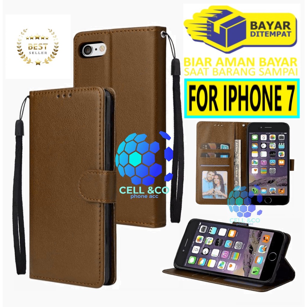 Flip cover IPHONE 7 Flip case buka tutup kesing hp casing hp flip case leather wallet