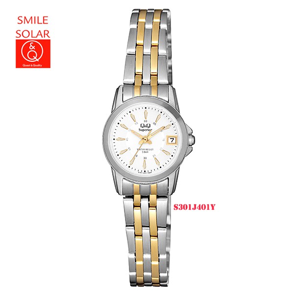 Jam Tangan Wanita Stainless Steel Rantai Analog Original Q&amp;Q QnQ QQ S301 Series