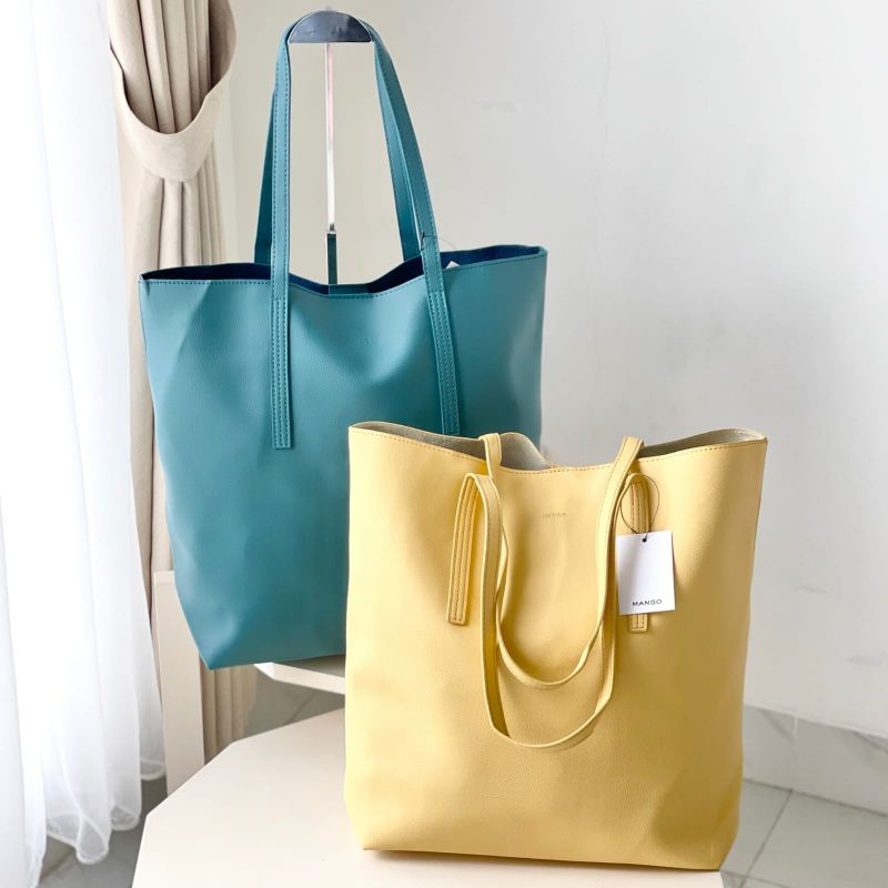 PROMO SALE Tas Mango tote bag blue yellow biru tosca kuning