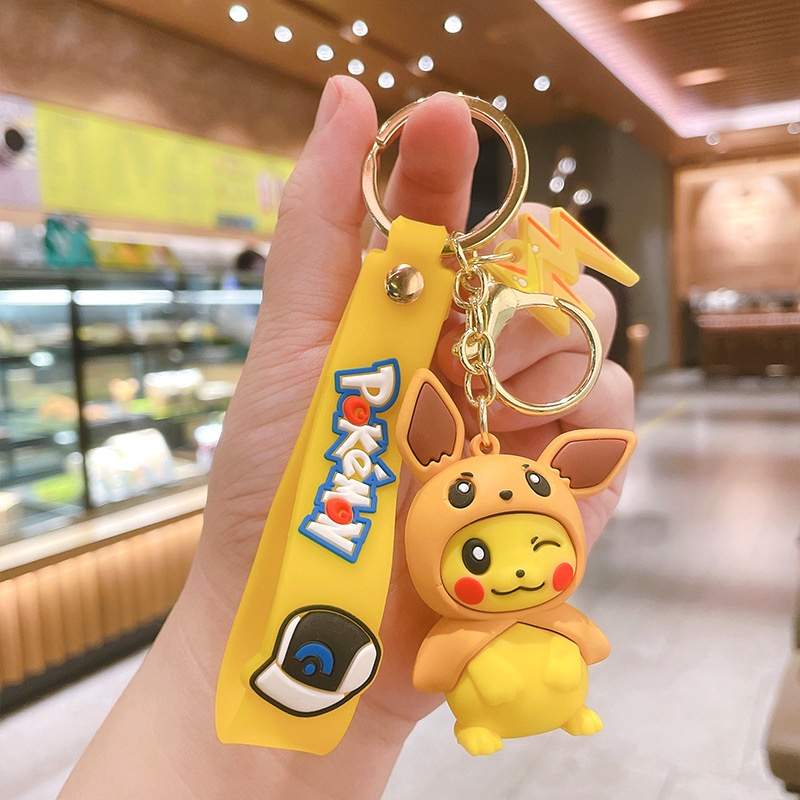 Takara TOMY Gantungan Kunci Boneka Pokemon Go Karakter Pikachu Psyduck Eevee Untuk Hadiah Anak / Dewasa