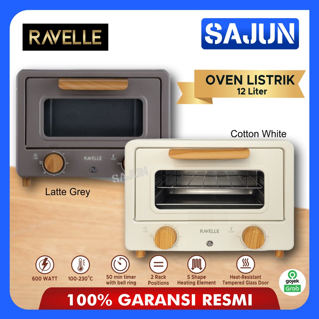 RAVELLE Oven Listrik Mini 12 Liter Korean Mini Electric Oven REO-12L