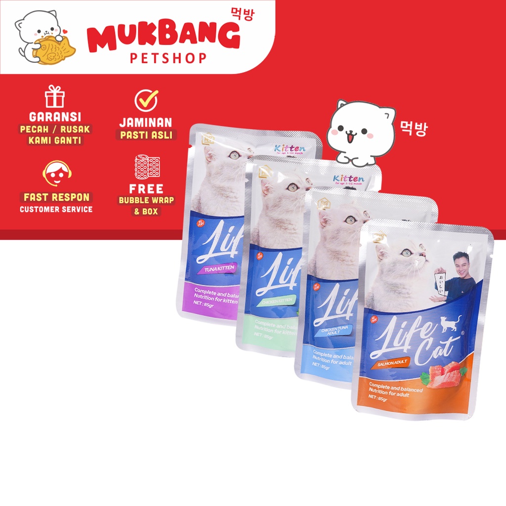 Life Cat Pouch 85 gram Makanan Basah Kucing Wet Food Kitten Makanan Kucing Basah Kemasan Pouch Life Cat Kitten Adult Life Cat Pouch Kitten Makanan Kucing Basah Kitten Life Cat Wet Food Makanan Kucing Kitten Wet Food Life Cat