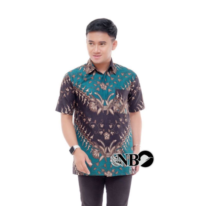 Kemeja Batik Pria Lengan Pendek Premium Baju Batik Pria Seragam Kantor M L XL XXL[GB]